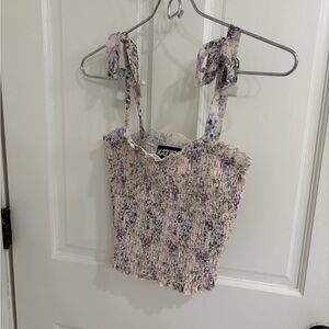 Katie J NYC Girls Large Floral Smocked Top - Multicolor